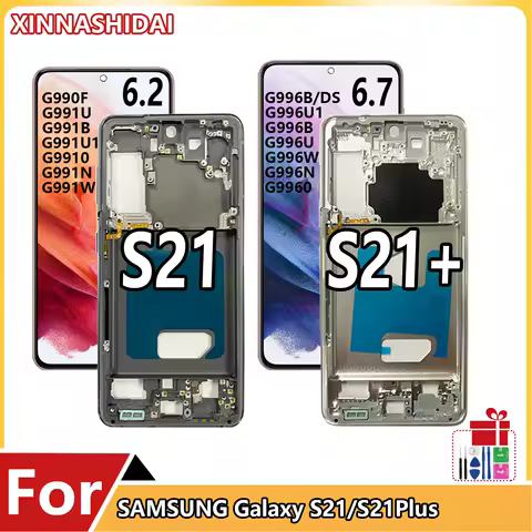 OLED LCD For Samsung Galaxy S21 G991 G990F with Frame Display Touch Screen Digitizer s21 Plus LCD G996 G9960 G996F