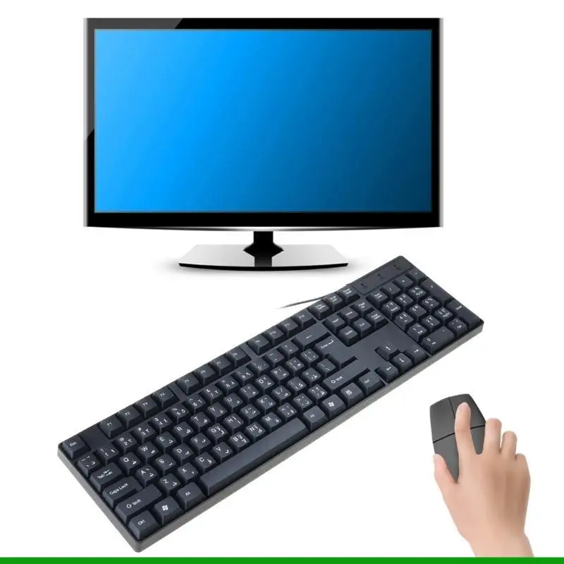 

U55C арабская/английская бесшумная клавиатура Водонепроницаемая офисная клавиатура для компьютера под управлением