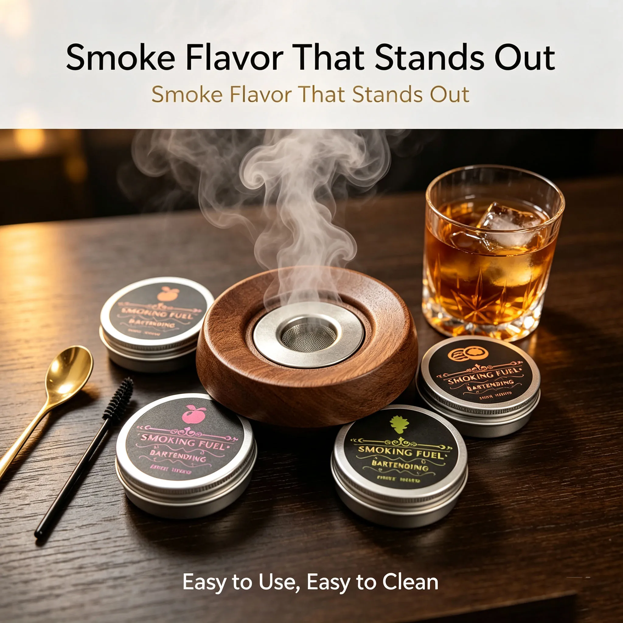 4/6 Flavors Wood Chips Whiskey Smoker Kit Classic Cocktail Smoke Infuser Set Bourbon Old Fashioned Drink Smoker Gift For Men