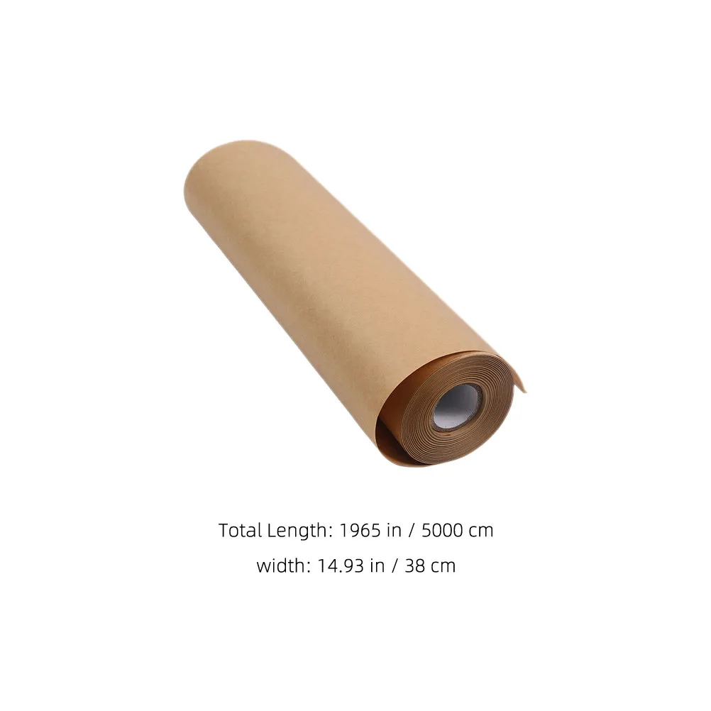 1 Roll Brown Kraft Paper Natural Wood Pulp Wrapping Paper Floral Gift Packing DIY Craft Packaging Cushioning Shock Absorption