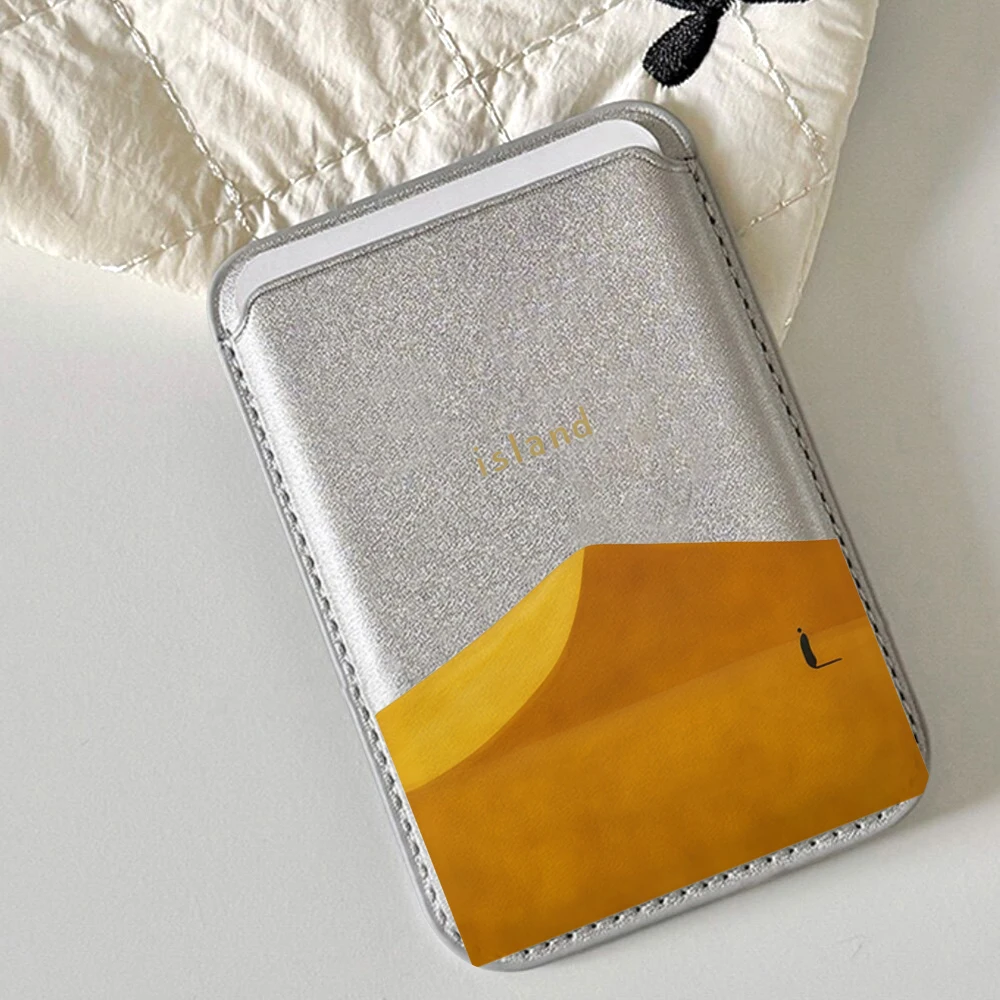 Leder-Kartenetui Handyhülle Kartenhalter für MagSafe Magnetische Hülle Geeignet für alle iPhones mit MagSafe-Kartenfunktion Rückseitentasche – Detail 1