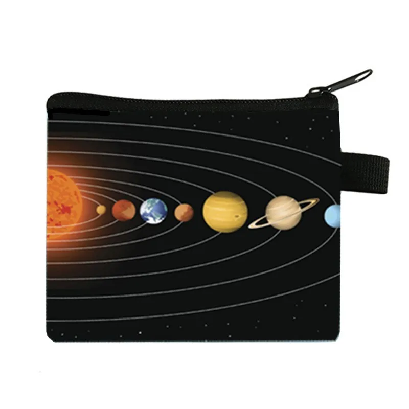 Starry sky Wallet Student Boys And Girls Short Wallet Card Bag universe Pocket Change Purse Mini Coin purse Small Pouch coin