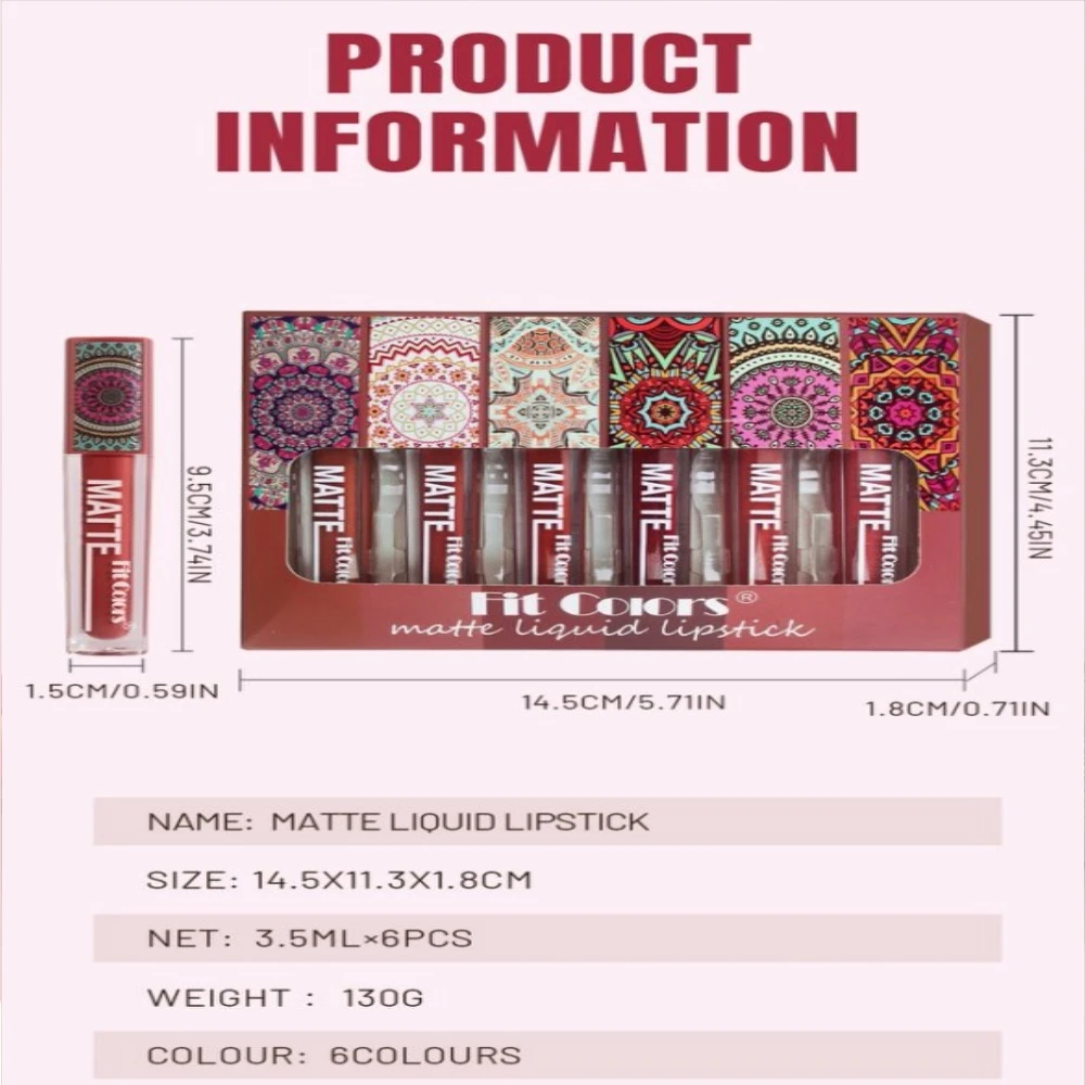 Zestaw błyszczyków w stylu boho, odcienie ziemi, matowe, aksamitne, glinkowe szminki, nawilżające, wodoodporne, długotrwałe, nieprzywierające do kubka, kosmetyki.