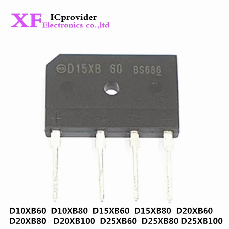 10Pcs D10XB60 D10XB80 D15XB60 D15XB80 D20XB60 D20XB80 D20XB100 D25XB60 D25XB80 D25XB100 Electromagnet Furnace Rectifier Bridge