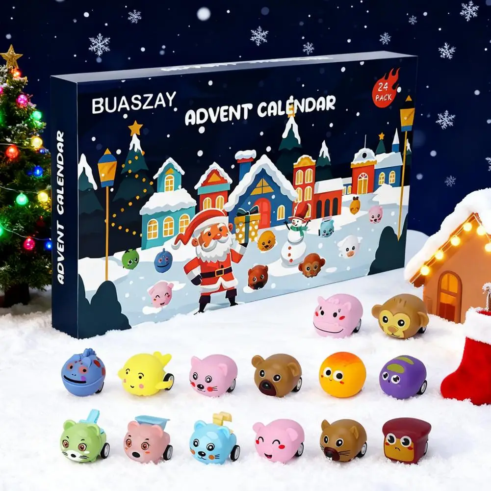 

Advent Calendar Pull-back Car 2025 Christmas Advent Calendars Cartoon Car Shapes Ornaments Countdown Calendar Set for Kids