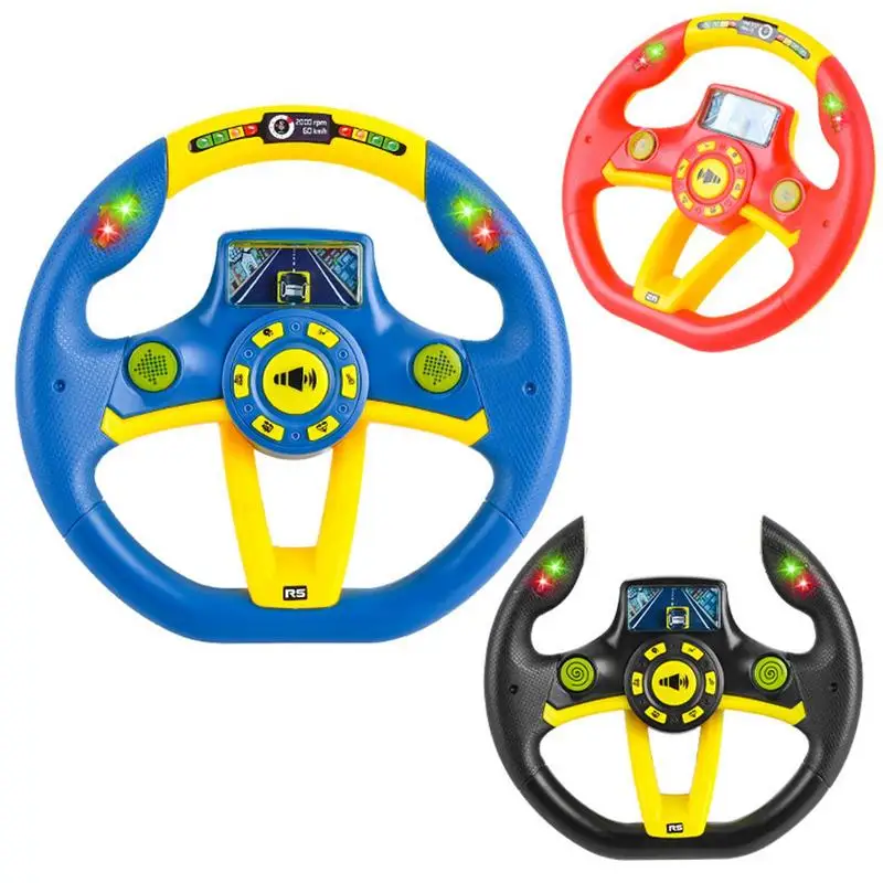 Steering Wheel Toy Interactive Music Driving Toy With Lights Kids Pretend Play Driving Game For Early Education Sensory Toys