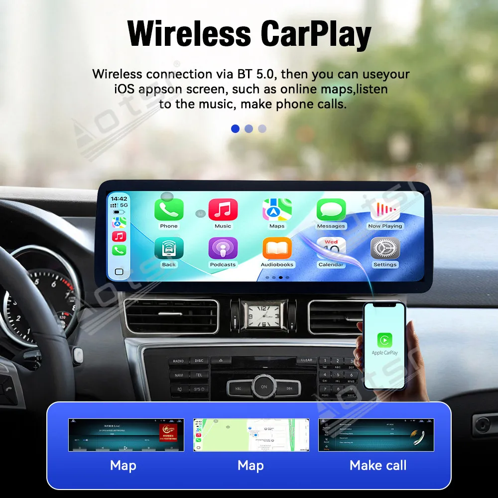 14.9 Inch Linux Carplay Touch Screen Car Radio For Mercedes-Benz ML Class W166 2013-2015 Car Multimedia Display GPS Navigation