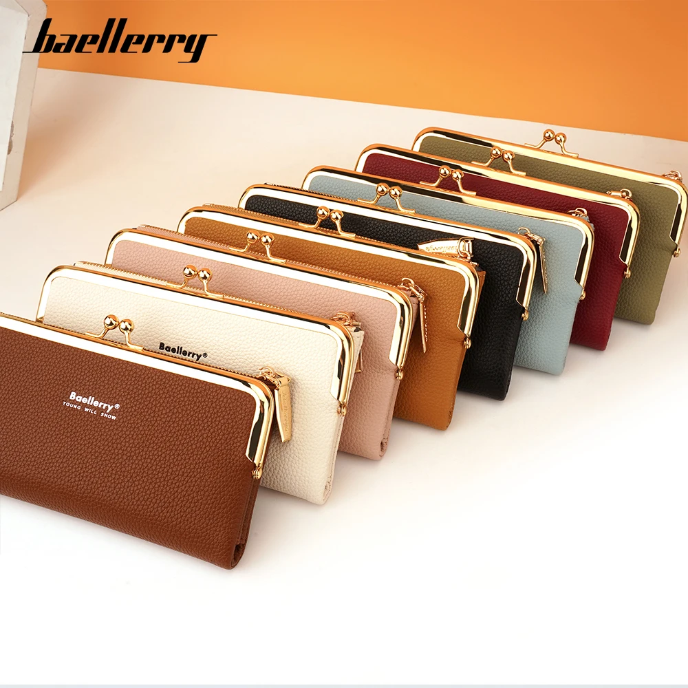 Baellerry New Women\'s Long Wallets Big Capacity Zipper Coin Pocket Female Purses Luxury Card Holder Photo Holder Wallet For Girl