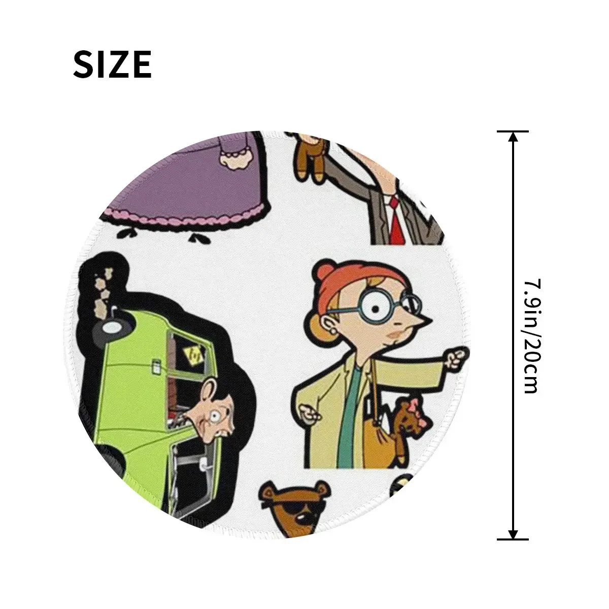Mr. Bean Cartoon Round Mouse Pad Computer Keyboard Mouse Mat Gaming PC Desk Mat Office Accessories Table Mats