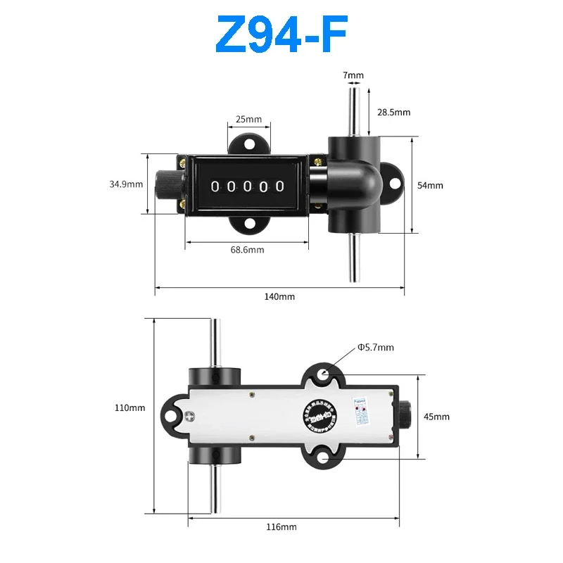 Z96-F Z94-F Meter Counter and Yard Counter Roller Type Incremental/decremental High Precision Counter Encoder Meter Wheel