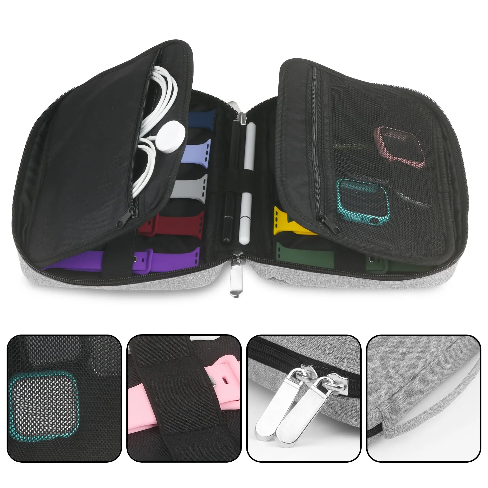 

20 Watch Bands Storage Bag,Watch Band Organizer Bag Carrying Case Travel Watch Straps Bag Pouch Compatible with Apple Watch Band