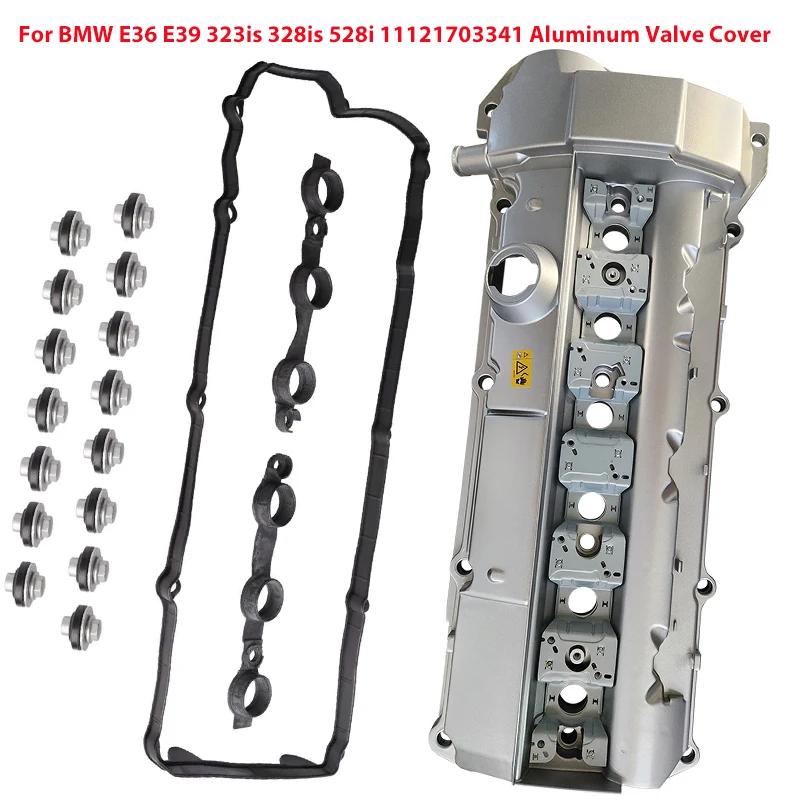 11121703341 Motorventildeckel aus Aluminium für BMW Serie 3, E36 E39, 323is, 328is, 528i, 2,8 l, 3,2 l, Autoteile, Zylinderkopf-Motorhauben-Set