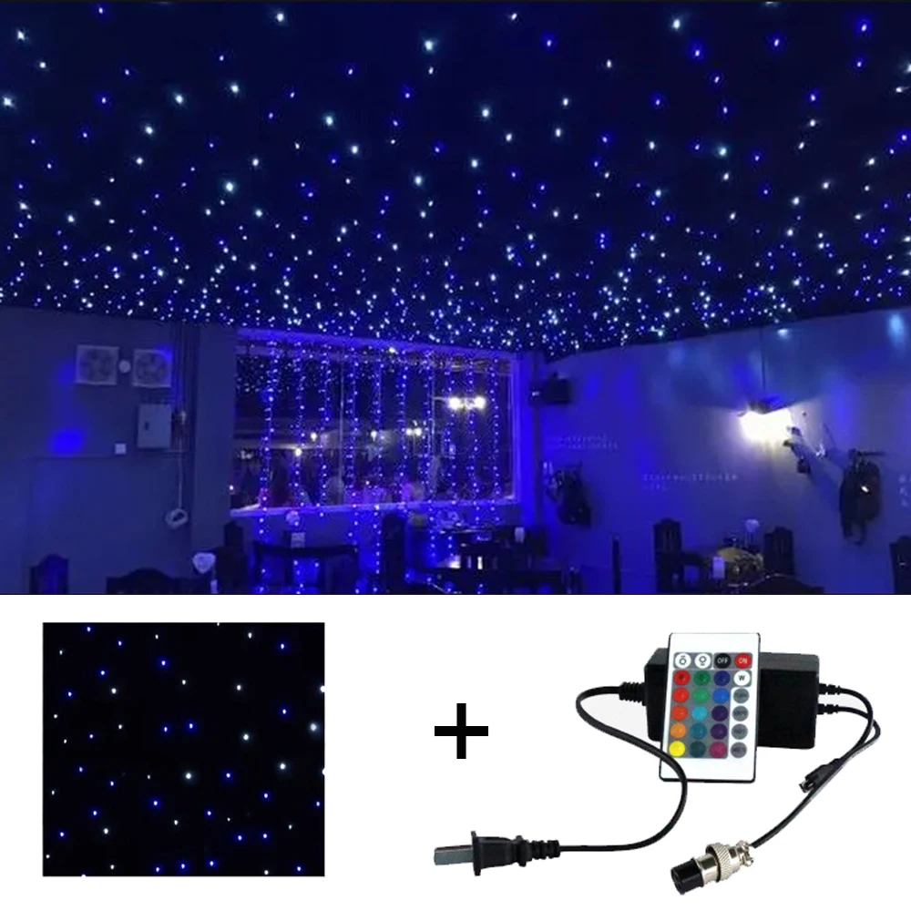 3X3 Meter LED Backdrop BW 2 Colors LED Star Cloth Starry Sky Curtain Remote Control For Stage Pub DJ Wedding Party Event Shows