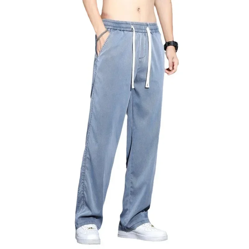 

Men's Four Seasons Regular Fashion Brand Straight Tube Loose Adult Gentleman Leisure Comfort High Quality New Wide Leg Pants