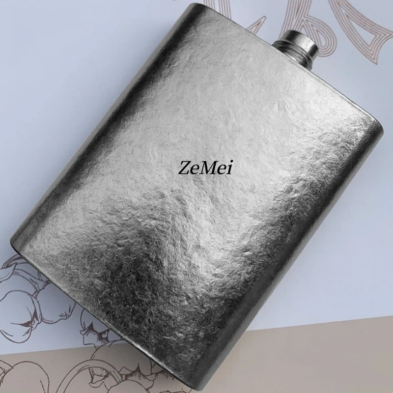 Portable Pure Titanium Hip Flask,3.4oz Spirits Vodka Cup Outdoors Whiskey Hip Flask,Flat Shape Flagon Men Gift Multiple Options