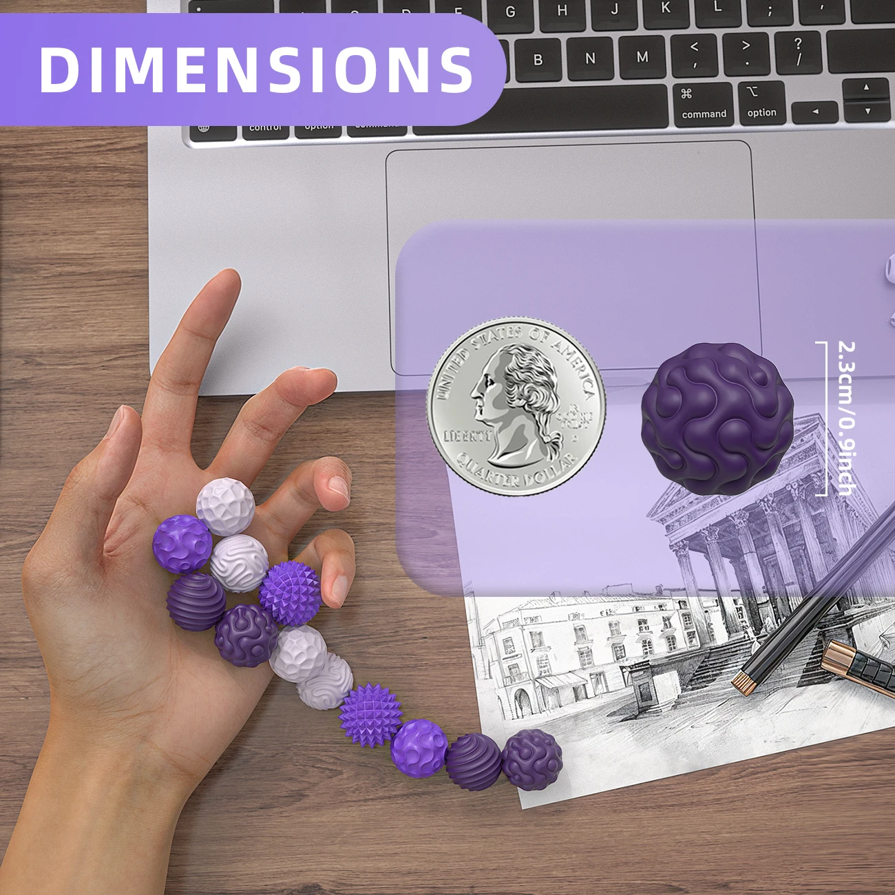 8 قطع/مجموعة كرات مغناطيسية من السيليكون للألعاب والحرف اليدوية التعليمية #5