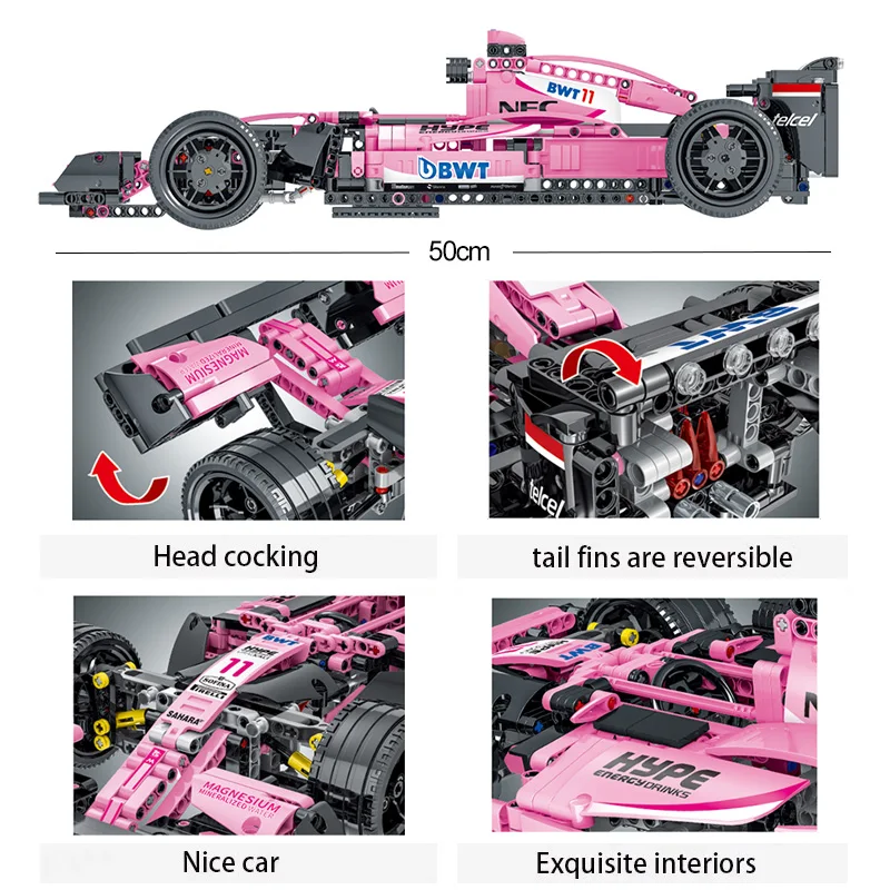 MORK 1116szt Techniczne klocki konstrukcyjne Samochody Formuły F1 Sportowy samochód wyścigowy MOC Supersamochód Zestaw modeli Klocki Zabawki dla dzieci Chłopcy Prezenty