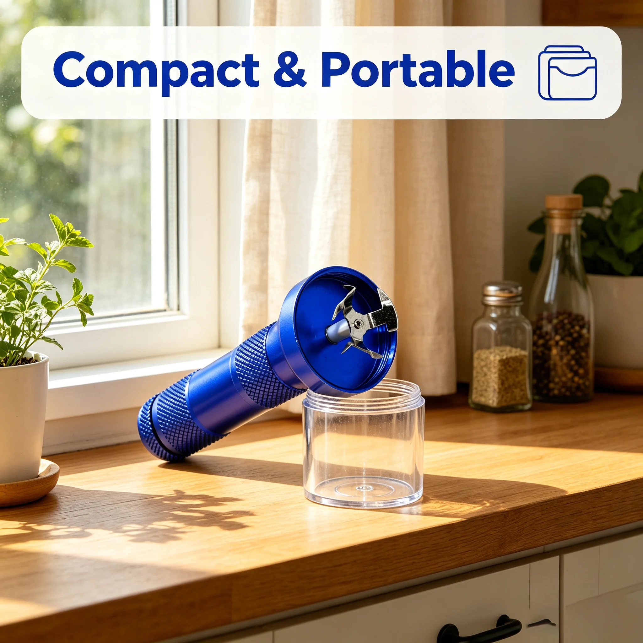 Mini Aluminum Alloy Electric Grinder, Compact and Portable, Quickly Grinds Coffee Beans, Spices, and Grains, Small Household Grinding Machine