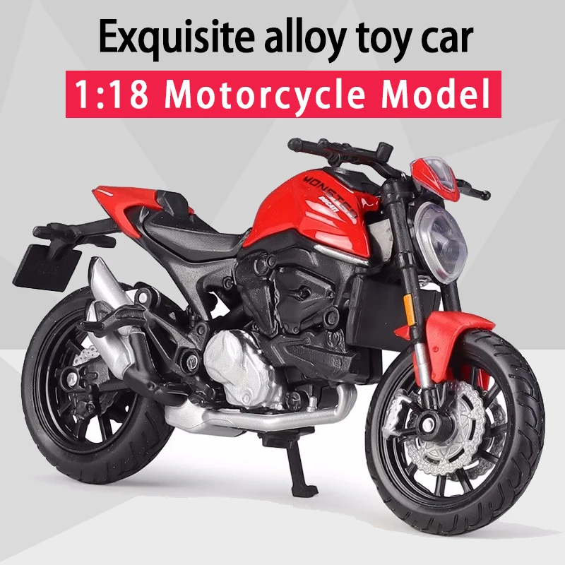 

Модели литых под давлением мотоциклов MAISTO 1:18 2021Ducati Monster +, реальная короткопоглощающая игрушка для детей, подарки, коллекция игрушек