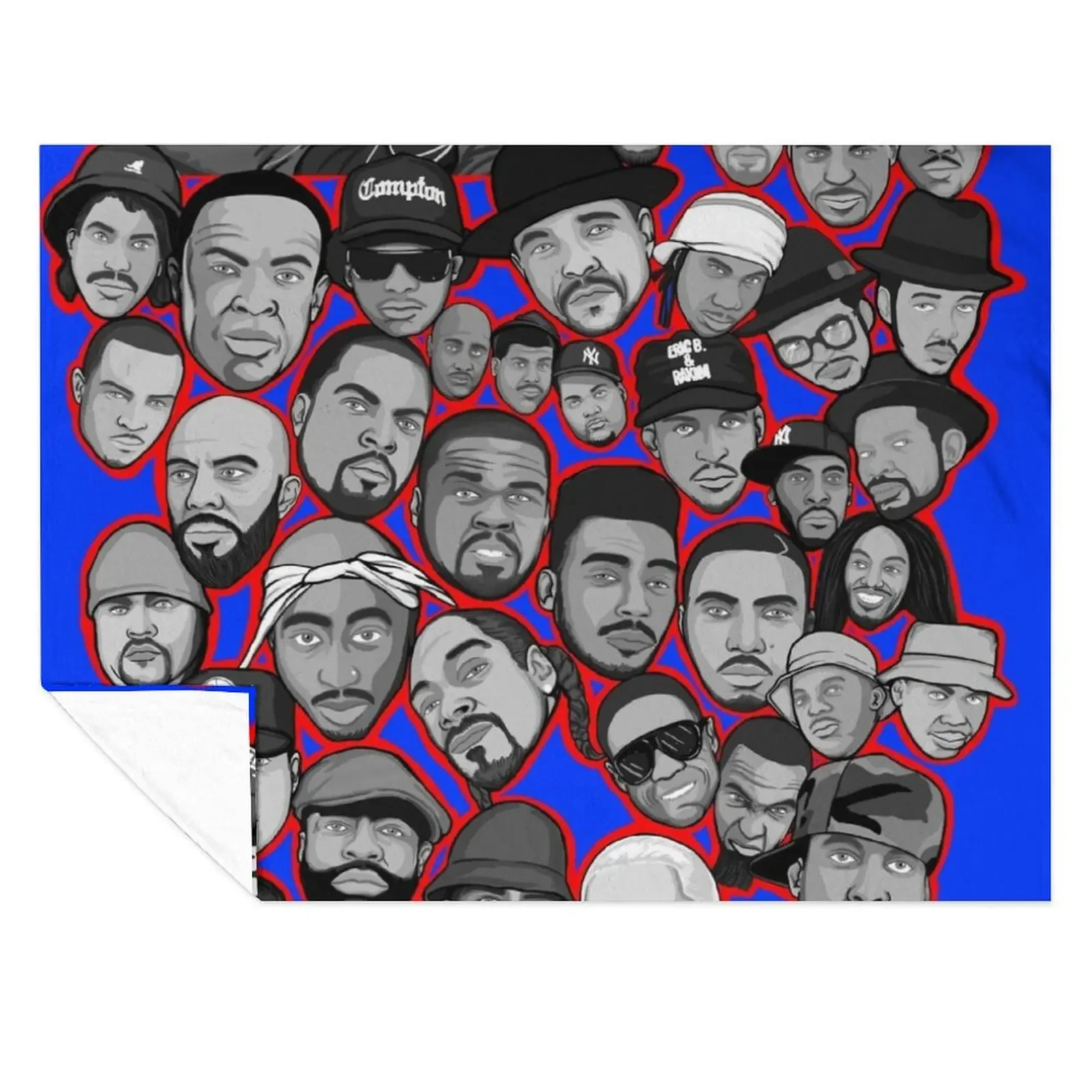 

old school hip hop legends collage art Throw Blanket Bed Soft Plush Plaid Plush Winter beds Blankets