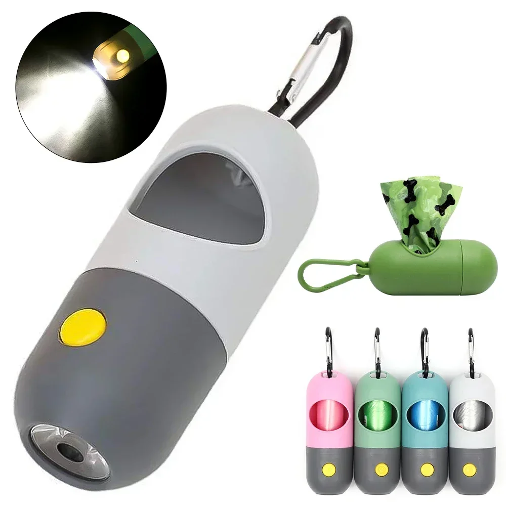 

Led Light Dog Poop Bags Dispenser Degradable Waste Bag Outdoor Portable Pet Trash Bags Dog Cat Cleaning Supplies Accessories