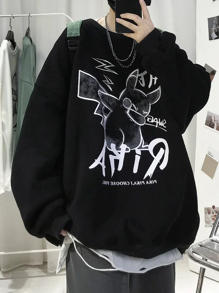 

round Ne Sweatirt Men's Spring Autumn Trendy Loose Large Size Casual Jaet Teenage Clothes Comfortable Streetwear