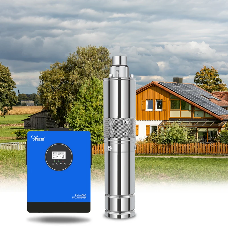 Solar Water Pump Deep Well Pump 6000W 6KW Solar Inverter Screw Submersible Pump Irrigation Garden Home Agricultural