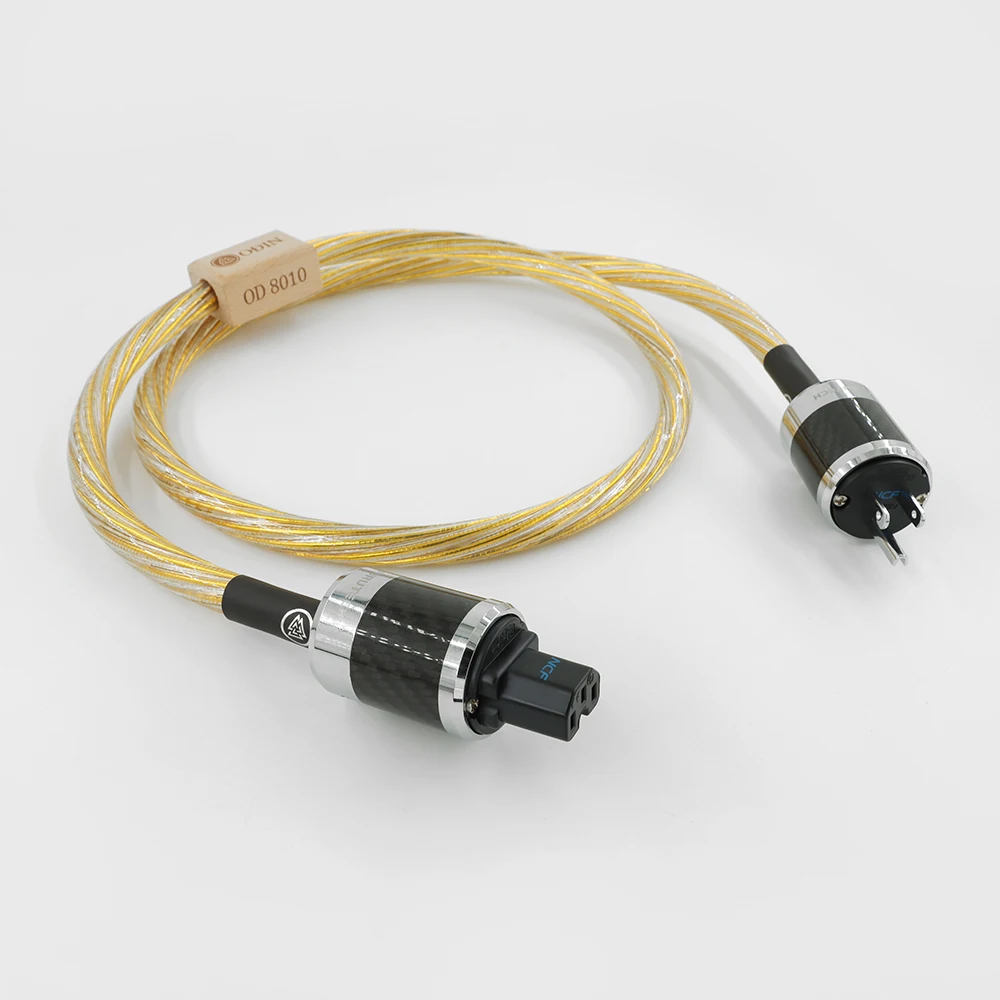 Gold Odin HiFi Power Cable High Quality 8N OCC Mixed Silver Carbon Fiber Gold Plated Plug with US/AU/EU Standard for CD Filter