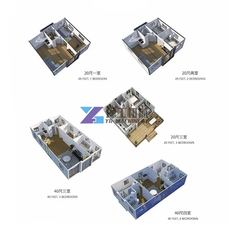 الجملة الصين السعر المنخفض طوي حاوية قابلة للتوسيع وحدات المنازل 40ft 3 غرفة نوم حاوية فاخرة المنزل للبيع