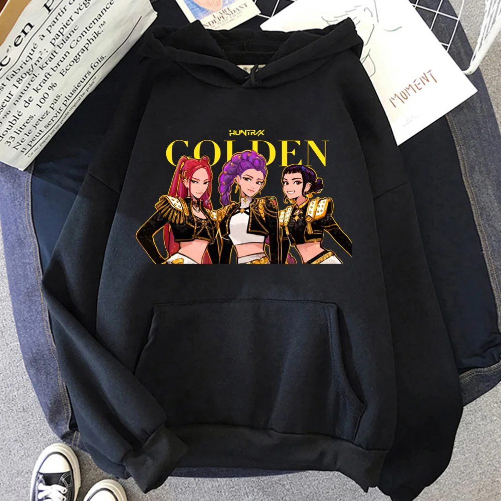 KPop Devil Hunter anime Korean wave printed hoodie Harajuku Kawaii fashionable hoodie casual high-quality hoodie