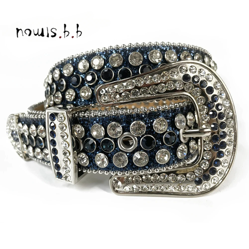 

Punk Dark Black Rhinestone Belt Luxury Strap With Diamond Bling Bling Belts Western Cowboy Cinturones Para Hombre For Dress