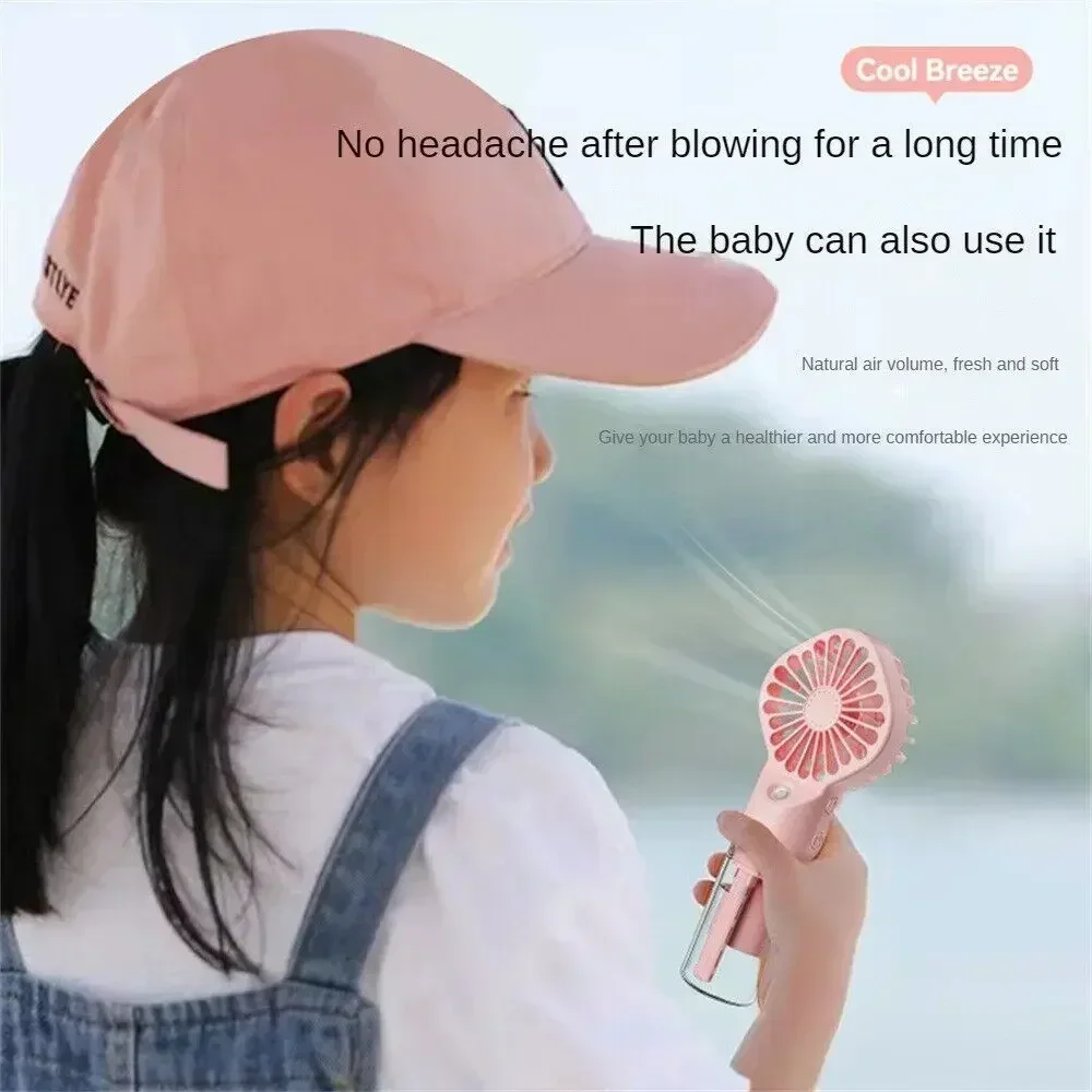 Summer Mini Water Fan Rechargeable Portable Handheld Spray Mist Fan for Student Dormitory Cooling Tools Outdoor Small Fan