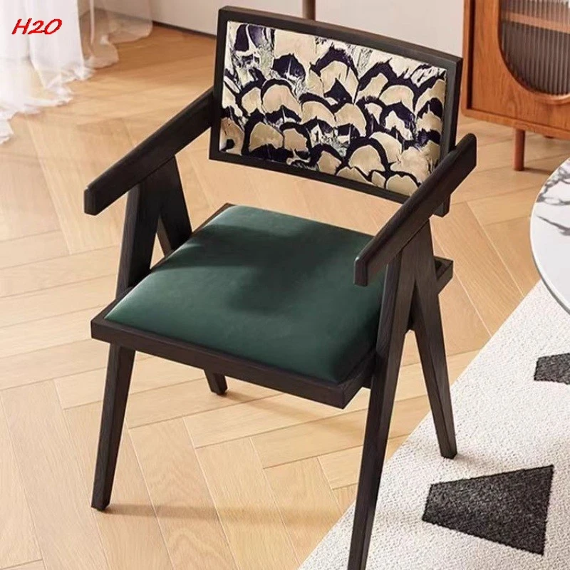 H2O French Vintage Dining Chair Home Restaurant Single Sofa Chair Internet Celebrity Designer\'s Medieval Chandigarh Chair Hot