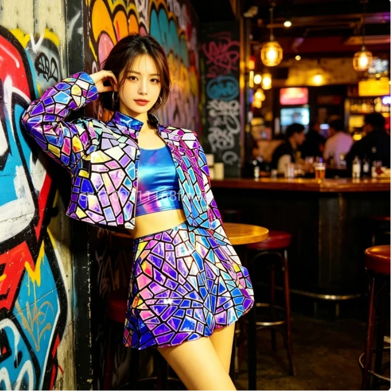 Jazz Dance Performance Costume Bar DS Performance Costume Laser Costume for Women's Stage Walk Show Performance