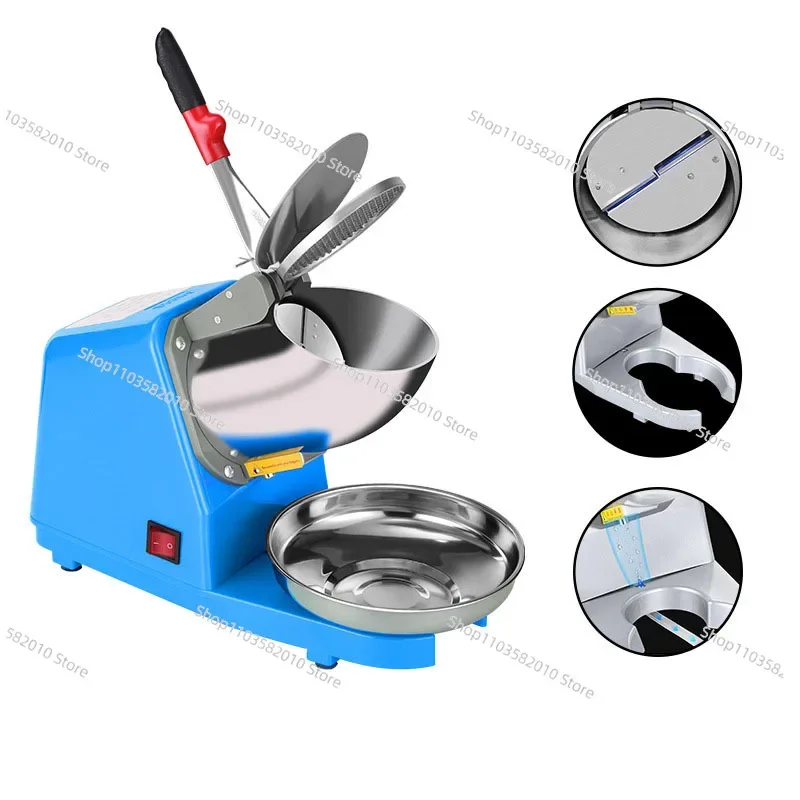 

Electric Ice Crusher Shaved Ice Machine Double-knife Smoothie Machine Ice Cream Maker for Coffee Shop Hotel