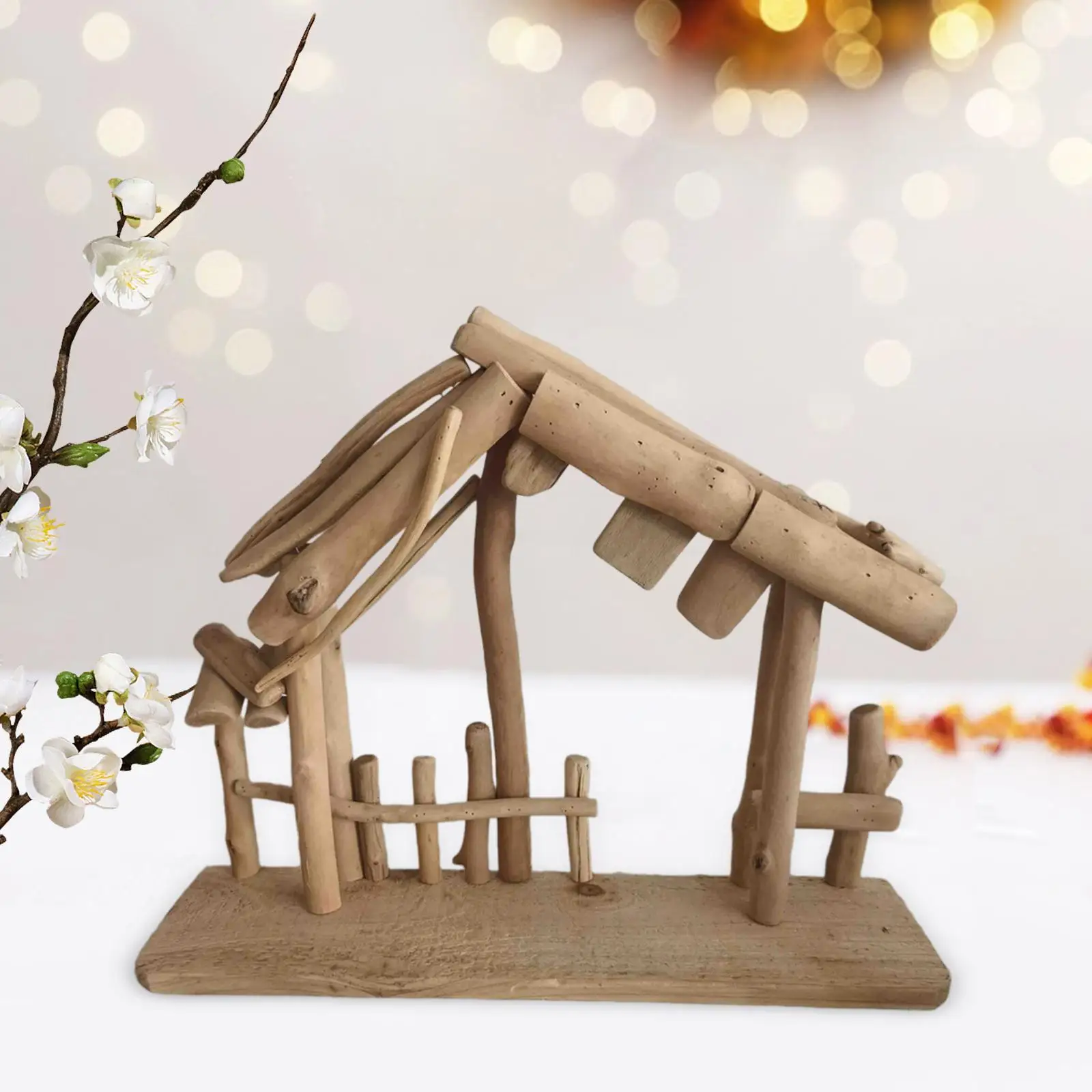 النمط الأوروبي عيد الميلاد الراتنج مدير الديكور مدير خشبي مستقر في الهواء الطلق مشهد المهد للمنزل سطح المكتب عطلة حفلة هدية #1