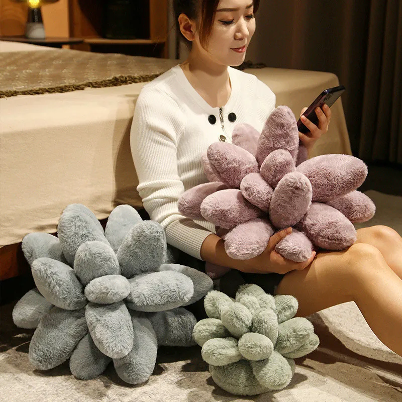 25/45CM Simulation Succulent Plants Plush Stuffed Toys Soft Doll Creative Potted Flowers Pillow Chair Cushion for Girls Gifts