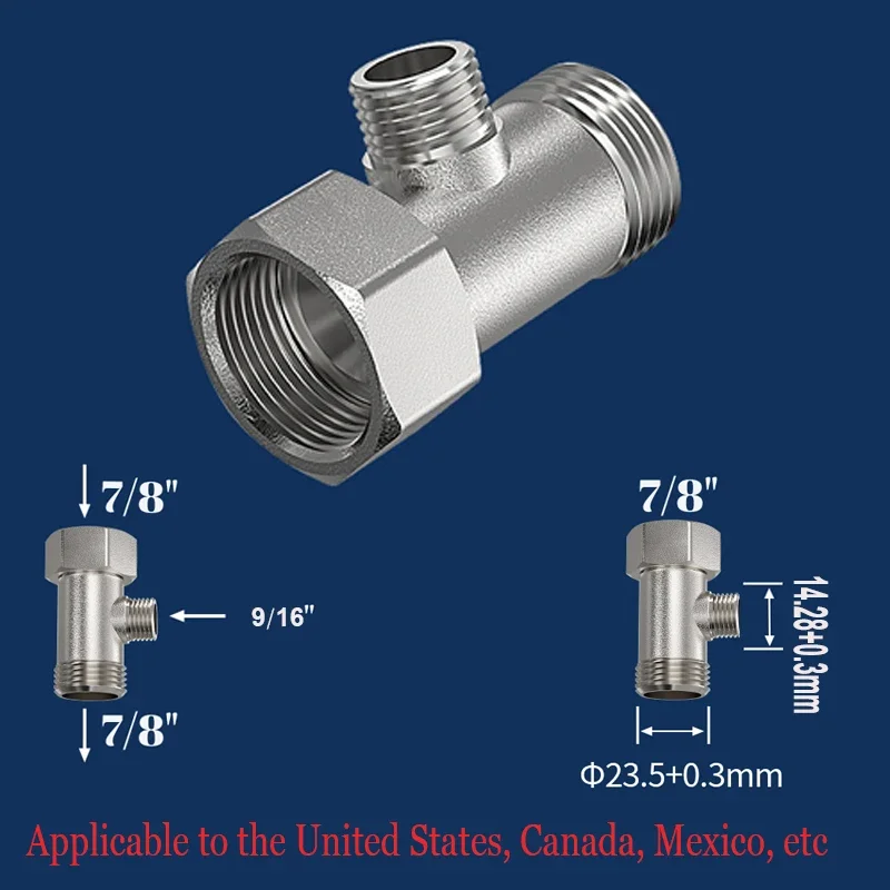 بيديت المحملة محول صمام تحويل قابل للتعديل T-نوع G1/2 "G3/8" G7/8 "النحاس مدخل المياه المرحاض بيديت ملحقات تحويل خاصة