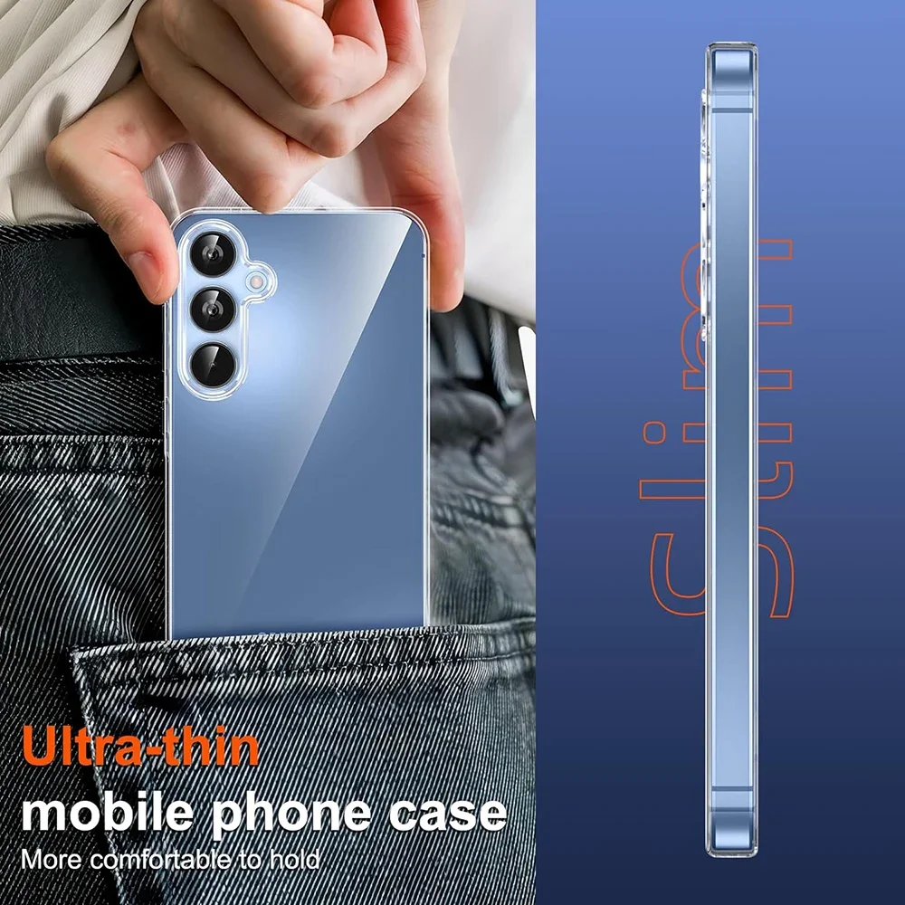 Silicone Transparent Soft Case For Samsung Galaxy A55 A35 A25 A15 A54 A34 A24 A14 5G Ultra-Thin Clear Back Cover Slim Shell 24