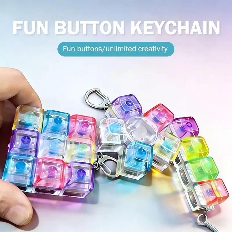 Creative Illuminated Keycap Keychain Decompression Keycap Pendant Mechanical Keyboard Keyswitch Keychain Novelty Bag Decor Gift