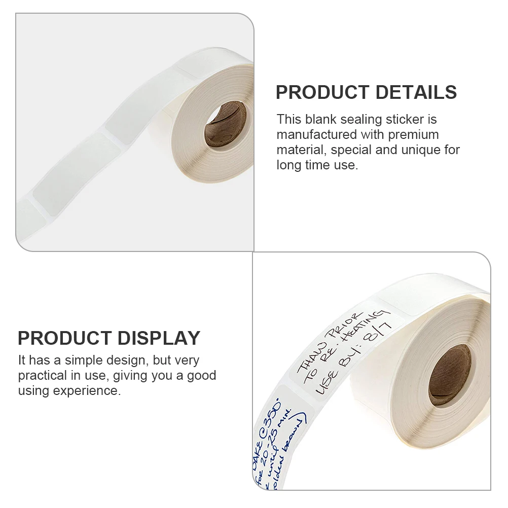 

Sealing Sticker 2 Rolls DIY Label Tabs Rectangle Self Adhesive for Food Student Present Envelope Practical Long Use Easy Peel