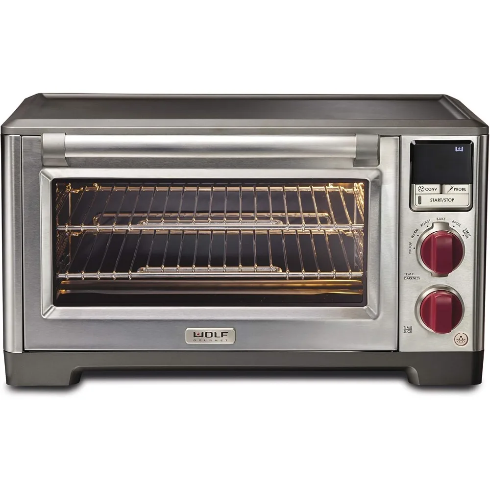 

Elite Digital Countertop Convection Toaster Oven with Temperature Probe, Stainless Steel and Red Knobs (WGCO150S)