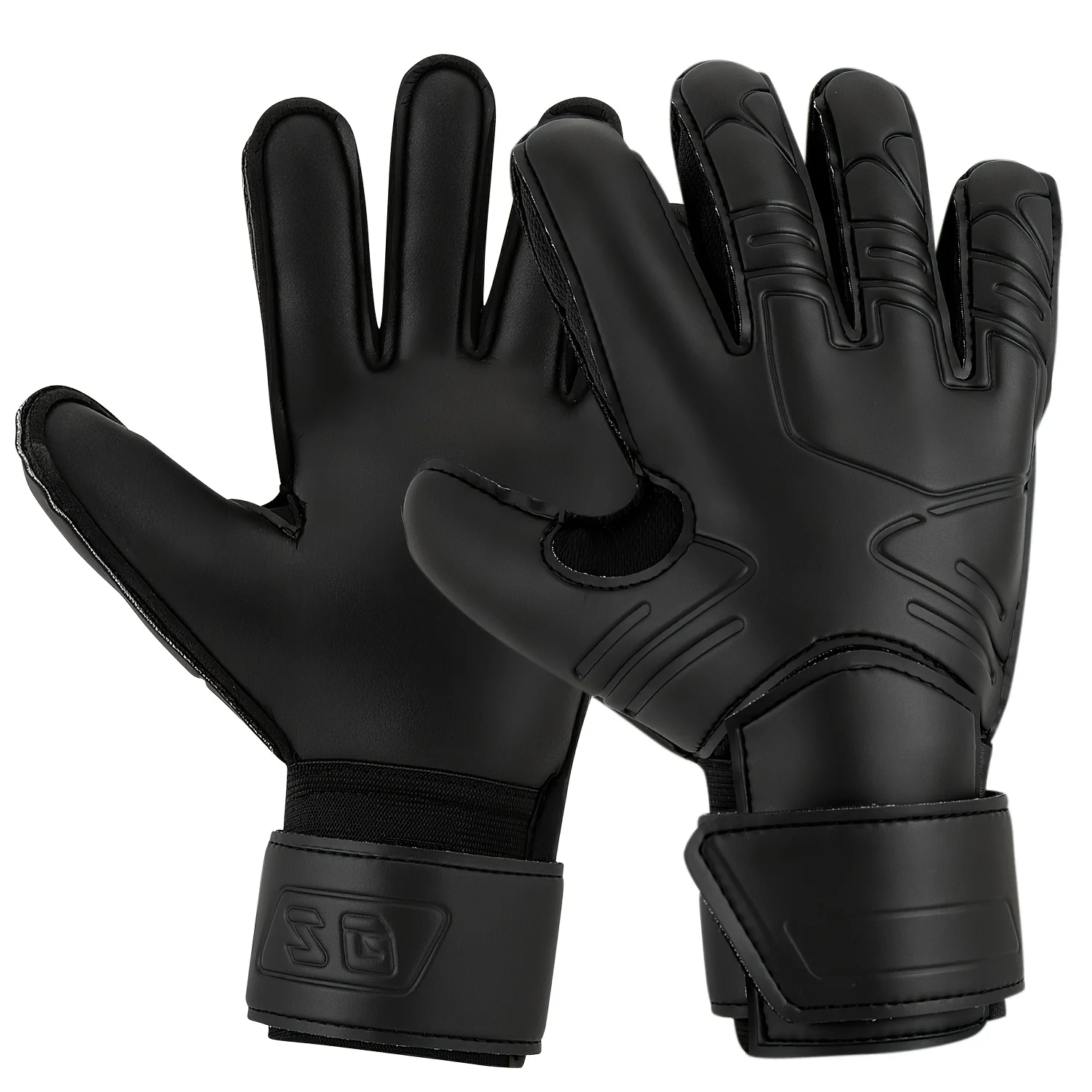 

1 Pair Black Football Goalkeeper Gloves Professional Finger Protection Anti-Slip Wear-Resistant for Adult Training