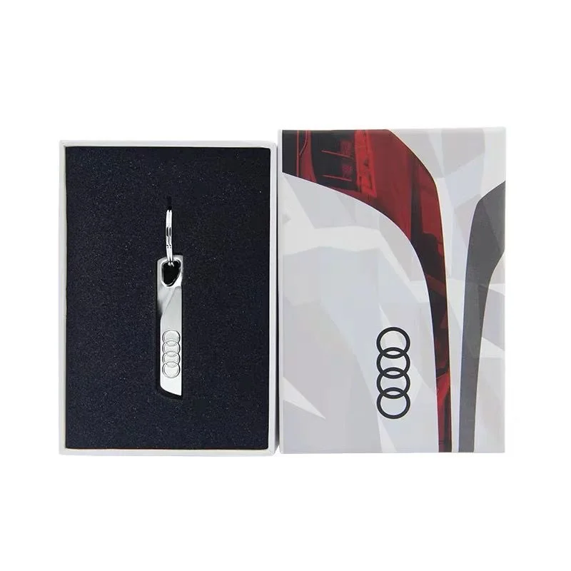 3D Car Metal Rope Car Badge Key Chain Decorative Keychain Ring For Audi A3 A4 A5 A6 A7 Q2 Q3 Q5 Q7 TT TTS Sline RS4 RS6 B5 8V 8P