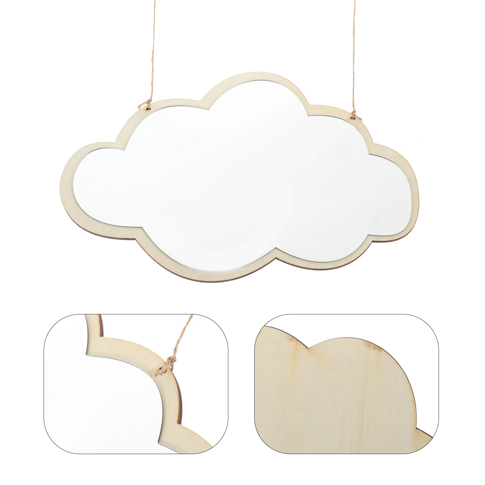 

Nordic Style Cloud Shaped Acrylic Wooden Mirror Wall Decor Long-Lasting Hanging Ornament Kids Cute Mirror
