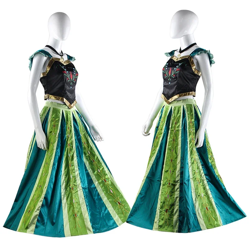 2025 Nuovo abito da principessa Anna da donna Costume da corona di Natale di Halloween QAQ2