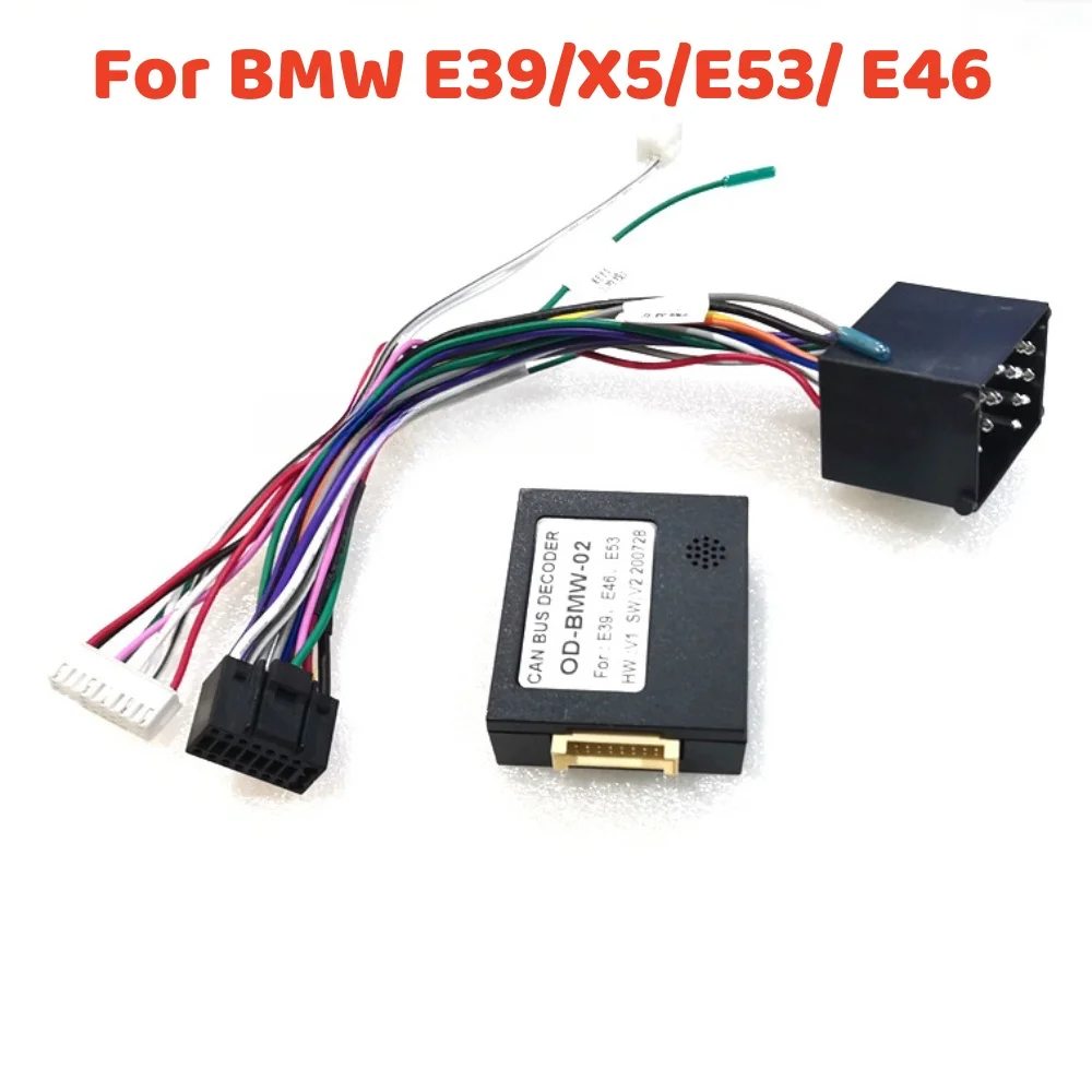 Car Radio Canbus Box Decoder OD-BMW-02 For BMW E39/ E46/E53 Harness Wiring Cables 16 PIN Wiring Harness Plug Power Cable Android