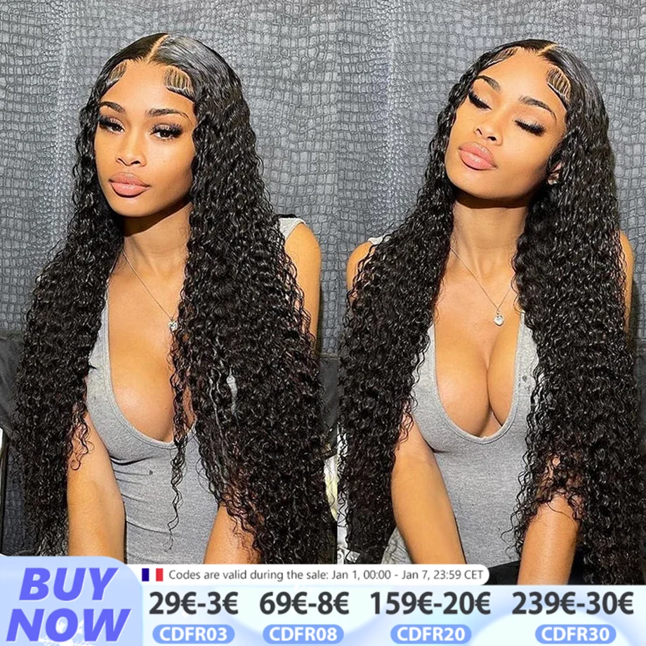 Deep Curly 13x4 Lace Front Wig Human Hair Pre Plucked Deep Curly HD Lace Wig 13x6 4x4 Human Hair 200 Density Human Hair Wigs