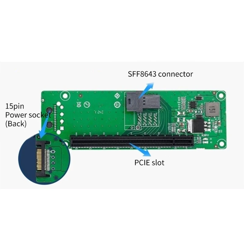 SFF-8643 PCIe x16 スロット アダプタ 拡張カード PCIe x16 スロット アダプタ