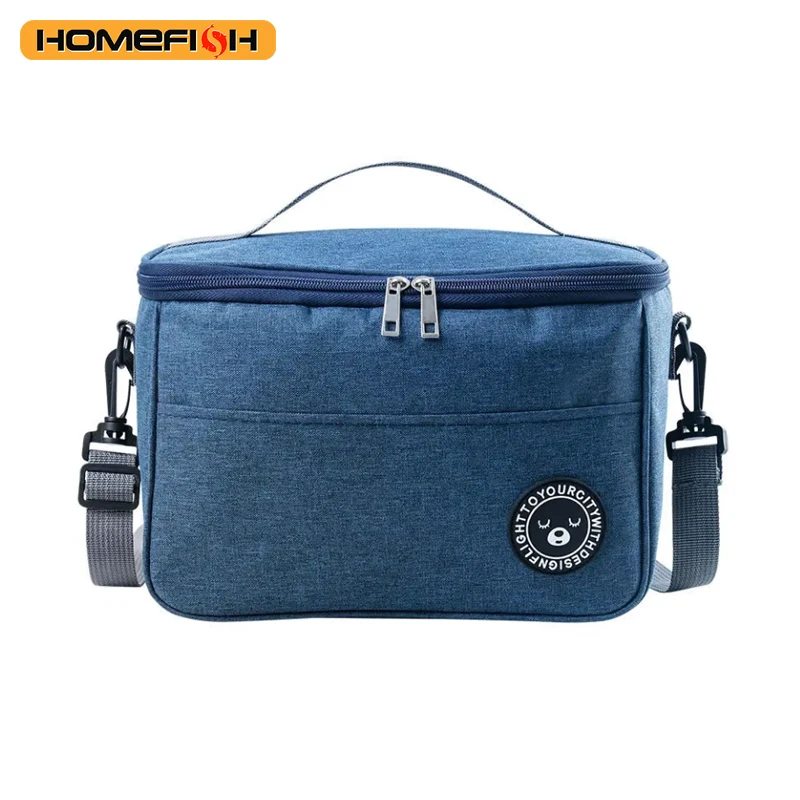 Thermal bag bento bag aluminum foil thickened lunch box thermal bag with rice shoulder strap bento bag one pack image 6